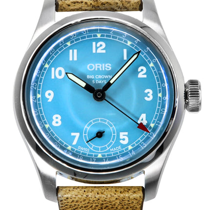 Oris Big Crown Pointer Date Läderrem Blå Urtavla Automatisk 01-473-7786-4065-07-5-19-22FC Herrklocka
