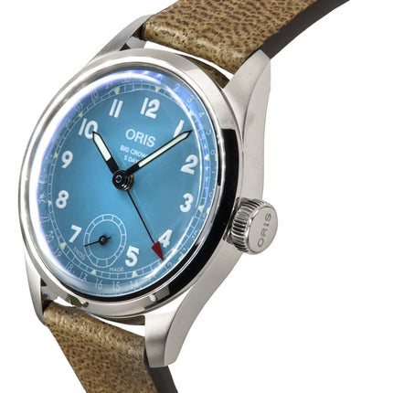 Oris Big Crown Pointer Date Läderrem Blå Urtavla Automatisk 01-473-7786-4065-07-5-19-22FC Herrklocka