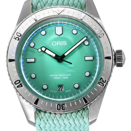 Oris Divers Sixty-Five Cotton Candy Mint Green Dial Automatisk 01-733-7771-4057-07-3-19-03S 100M unisexklocka