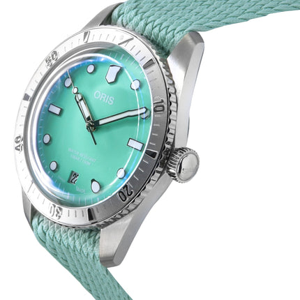 Oris Divers Sixty-Five Cotton Candy Mint Green Dial Automatisk 01-733-7771-4057-07-3-19-03S 100M unisexklocka