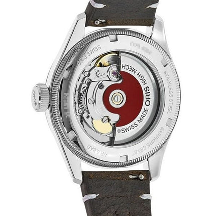 Oris Big Crown x Cervo Volante Läderrem Grå Urtavla Automatisk 01 754 7779 4063-Set Herrklocka