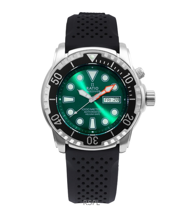 Ratio Free Diver Helium-Safe 1000M Sapphire Automatic 1068HA90-34VA-GRN Herrklocka