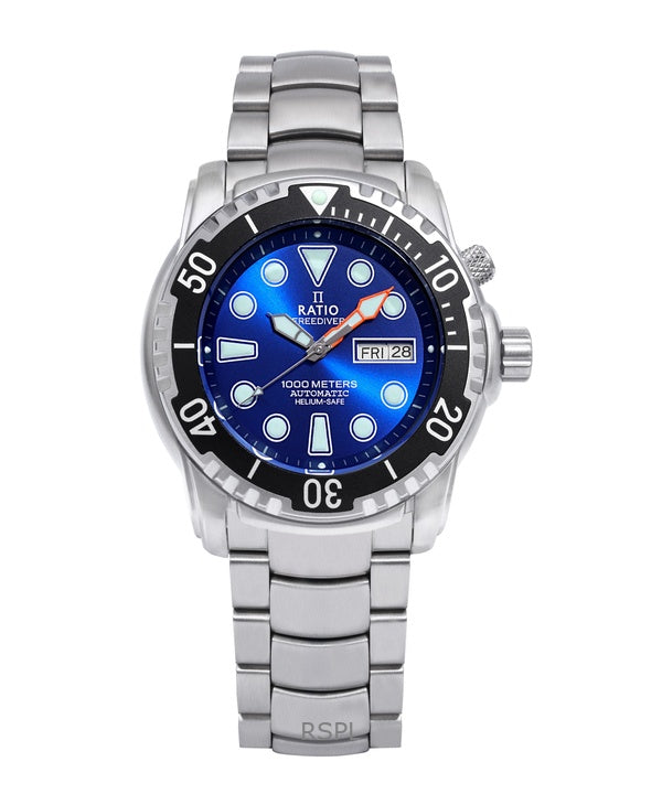 Ratio Free Diver Helium-Safe 1000M Sapphire Automatic 1068HA96-34VA-BLU Herrklocka