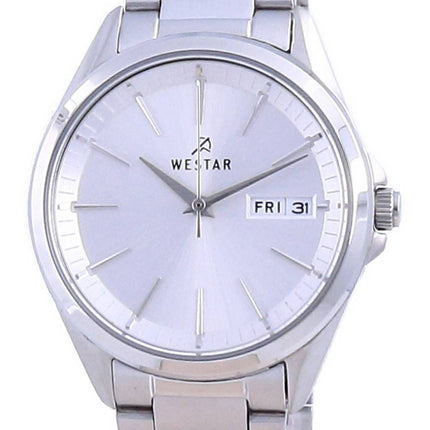 Westar Silver Dial Rostfritt stÃ¥l Quartz 40212 STN 107 Damklocka