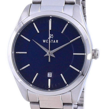 Westar Blue Dial rostfritt stÃ¥l kvarts 40213 STN 104 damklocka