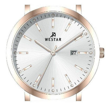 Westar profilläderrem Silver Urtavla Quartz 50216PPN627 Herrklocka