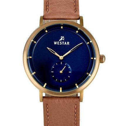 Westar profilläderrem Blue Dial Quartz 50246BZZ184 herrklocka