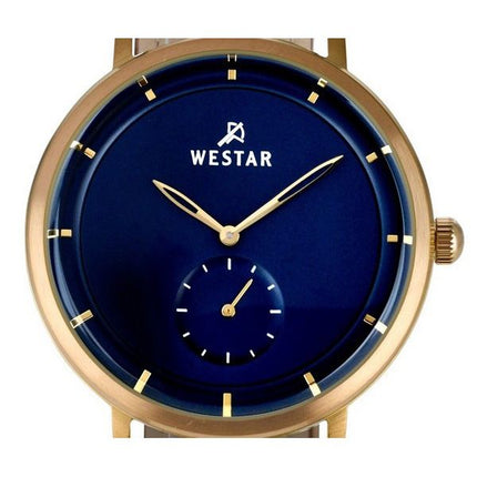 Westar profilläderrem Blue Dial Quartz 50246BZZ184 herrklocka