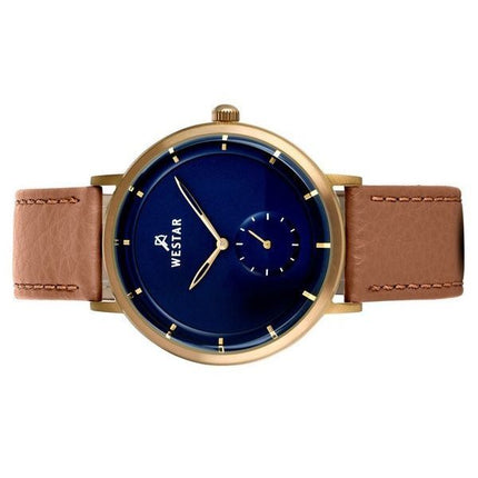 Westar profilläderrem Blue Dial Quartz 50246BZZ184 herrklocka