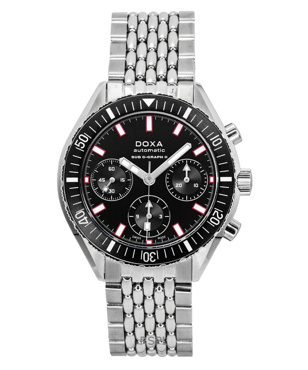 Doxa Sub 200 C-Graph II Sharkhunter svart urtavla automatisk dykarklocka 797.10.101.10 200M herrklocka med extra armband