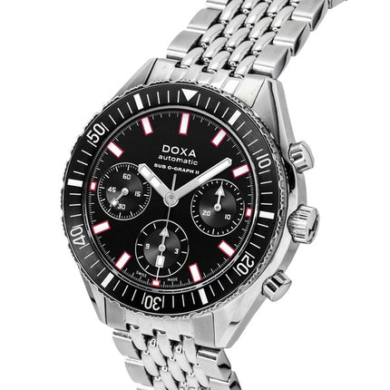 Doxa Sub 200 C-Graph II Sharkhunter svart urtavla automatisk dykarklocka 797.10.101.10 200M herrklocka med extra armband