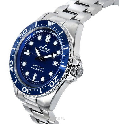 Edox Neptunian Grande Reserve Blue Dial Automatic Diver&#39,s 80801 3BUM BUIN 300M herrklocka