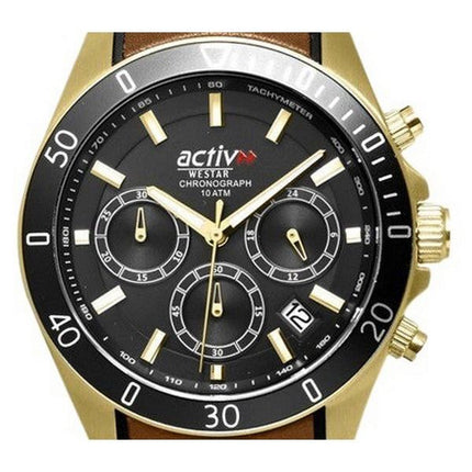 Westar Activ Chronograph Läderrem Svart Urtavla Quartz 90245GPN183 100M Herrklocka