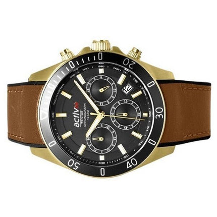 Westar Activ Chronograph Läderrem Svart Urtavla Quartz 90245GPN183 100M Herrklocka