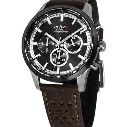 Westar Activ Chronograph Läderrem Svart Urtavla Quartz 90265SBN123 Herrklocka