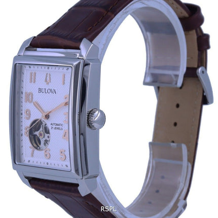 Bulova Sutton White Dial Läderrem Automatisk 96A268 Herrklocka