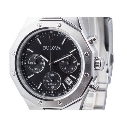 Bulova Classic Precisionist Octagon Chronograph Rostfritt stål Svart Urtavla Quartz 96B410 100M Herrklocka