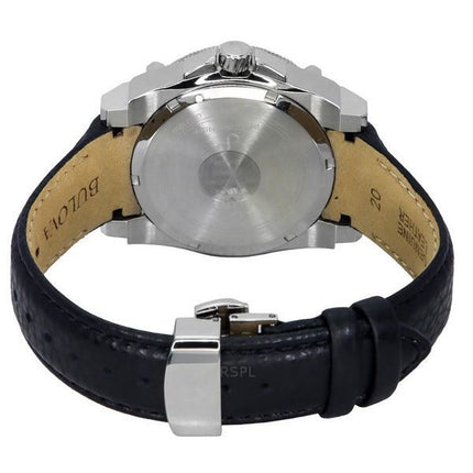 Bulova Icon Precisionist läderrem Grå Urtavla Quartz 96B416 100M herrklocka