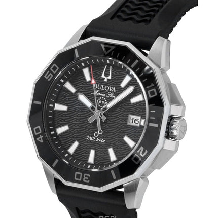 Bulova Marine Star Precisionist silikonarmband svart urtavla kvarts dykarklocka 96B432 200M herrklocka