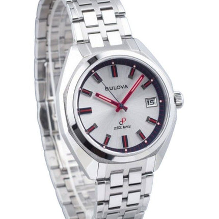 Bulova Classic Jet Star Limited Edition rostfritt stål Silver Urtavla Quartz 96K112 Herrklocka med extra rem