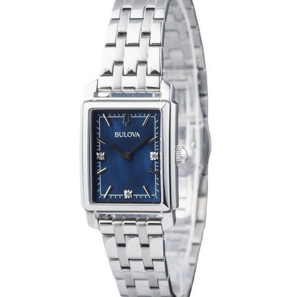 Bulova Classic Sutton Diamond Accent Rostfritt stål Blå Urtavla Quartz 96P245 Damklocka