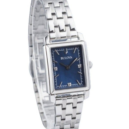 Bulova Classic Sutton Diamond Accent Rostfritt stål Blå Urtavla Quartz 96P245 Damklocka