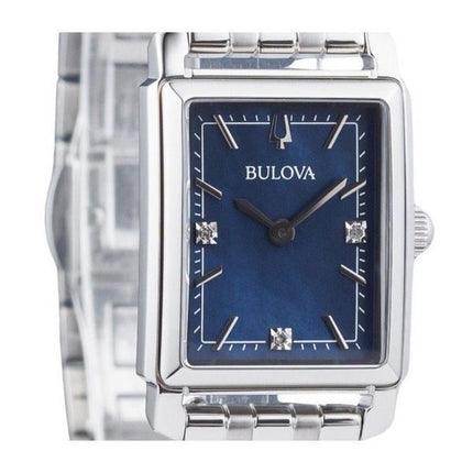 Bulova Classic Sutton Diamond Accent Rostfritt stål Blå Urtavla Quartz 96P245 Damklocka