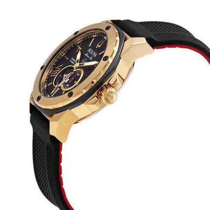 Bulova Marine Star Open Heart Black Dial Automatic Diver's 98A272 200M herrklocka