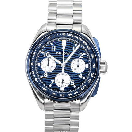 Bulova Lunar Pilot Timascus Chronograph 150th Anniversary Limited Edition Blå Urtavla Quartz 98A329 Herrklocka