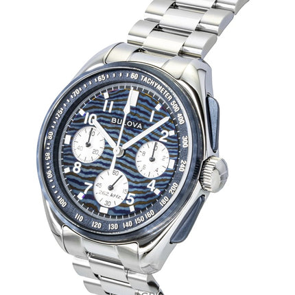 Bulova Lunar Pilot Timascus Chronograph 150th Anniversary Limited Edition Blå Urtavla Quartz 98A329 Herrklocka