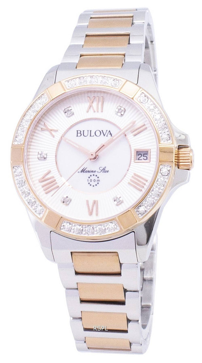 Bulova Marine Star 98R234 Diamond Accent kvarts kvinnors klockor