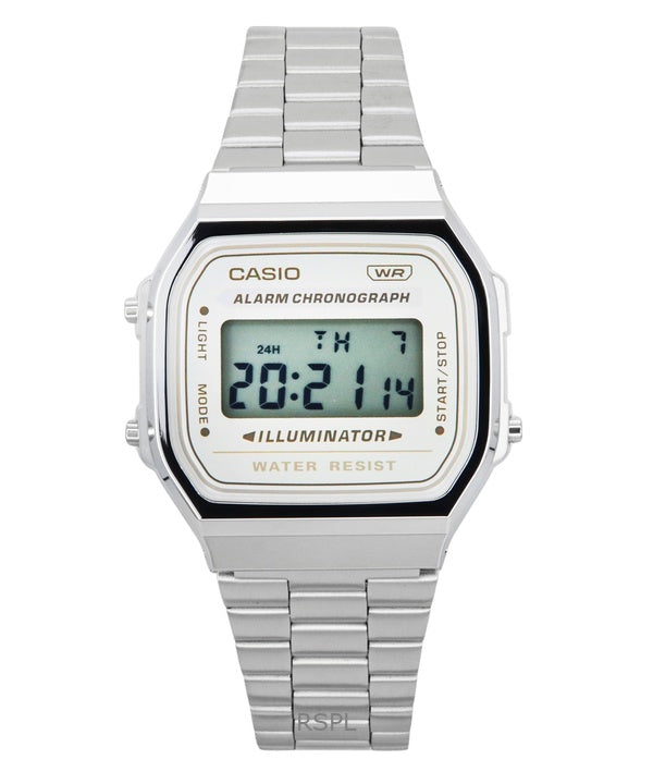 Casio Vintage digitalt armband i rostfritt stål Quartz A168WA-8 unisexklocka