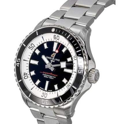 Breitling Superocean rostfritt stål svart urtavla automatisk dykarklocka A17375211B1A1 300M herrklocka