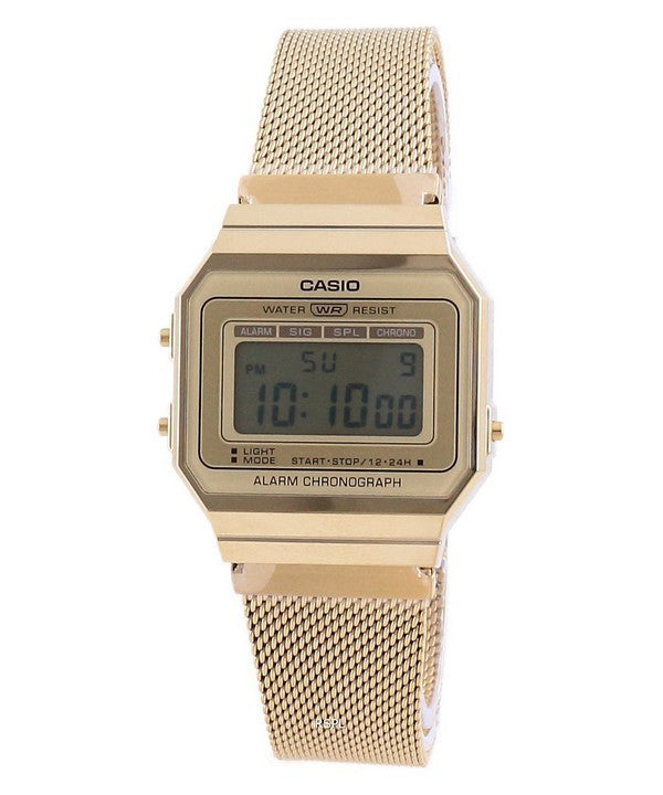 Casio Youth Vintage guldton i rostfritt stÃ¥l Digital A700WMG-9A Unisex klocka