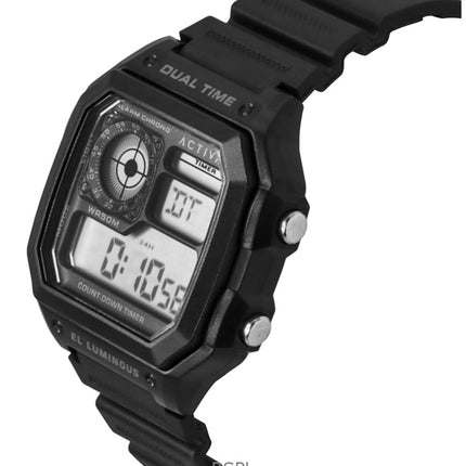 Invicta Activa Digital polyuretanarmband svart urtavla kvarts ACW1299-001 herrklocka