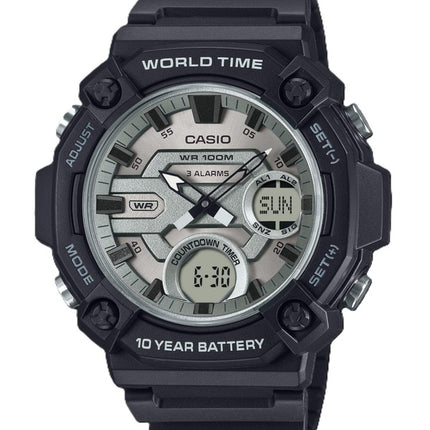 Casio Standard Analog Digital Resin Armband Silver Urtavla Quartz AEQ-120W-7AV 100M Herrklocka