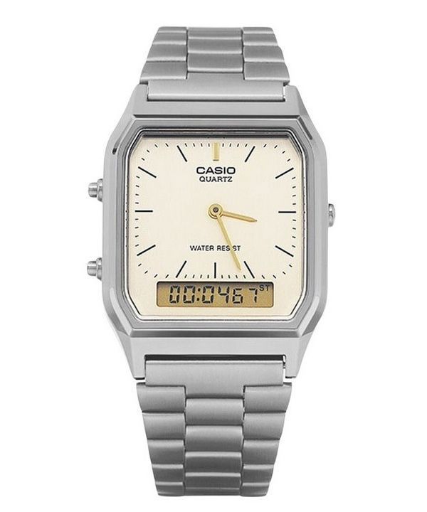 Casio Vintage Analog Digital Grå Jonpläterad Kvarts AQ-230GG-9A Herrklocka