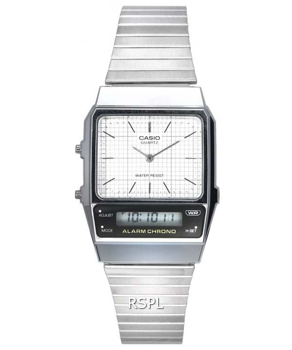 Casio Vintage Analog Digital White Dial Quartz AQ-800E-7A AQ800E-7 unisexklocka
