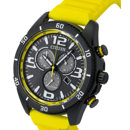 Citizen Brycen kronograf silikonarmband svart urtavla Eco-Drive AT2585-08E 100M herrklocka