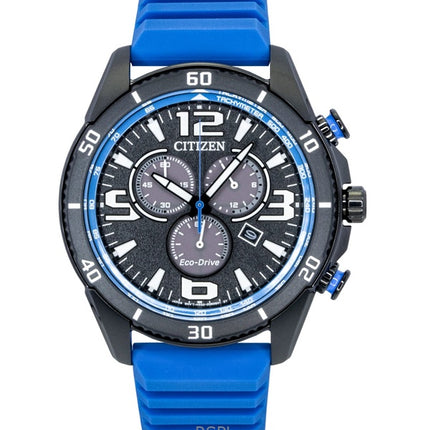 Citizen Brycen kronograf silikonarmband svart urtavla Eco-Drive AT2586-05E 100M herrklocka