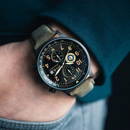 AVI-8 Hawker Hurricane Tachymeter Quartz AV-4011-0E Herrklocka