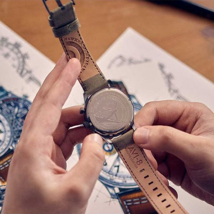 AVI-8 Hawker Hurricane Tachymeter Quartz AV-4011-0E Herrklocka