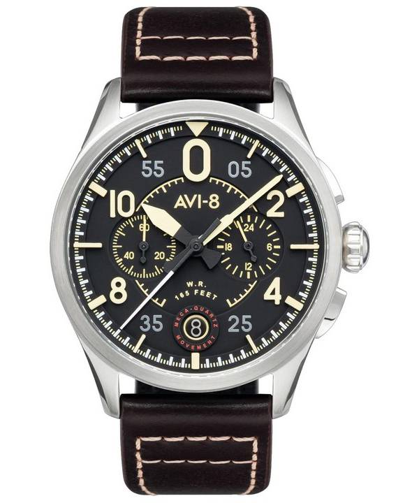 AVI-8 Spitfire Lock Midnight Oak Chronograph Quartz AV-4089-01 Herrklocka