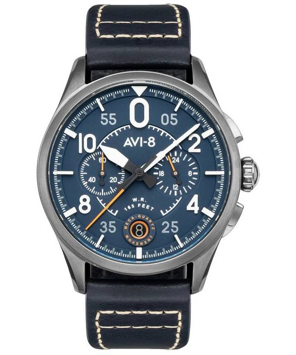AVI-8 Spitfire Lock Channel Blue Chronograph Quartz AV-4089-04 Herrklocka