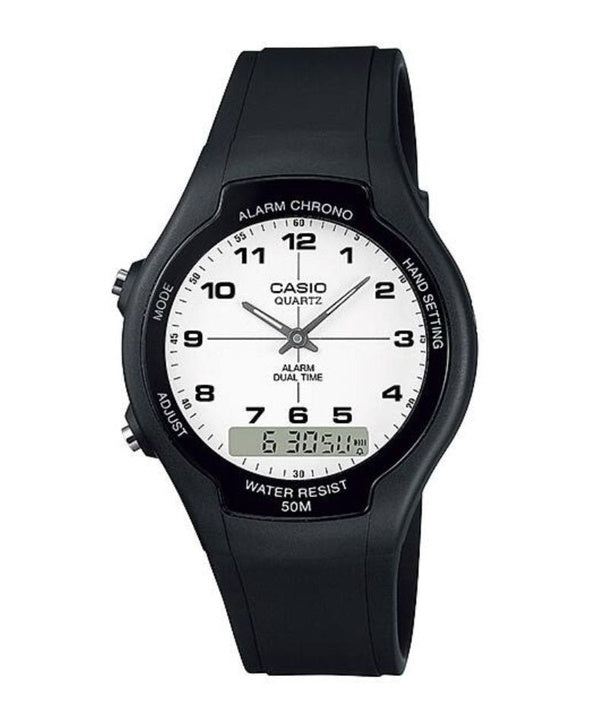 Renoverad Casio analog digital dubbeltid AW-90H-7BVDF AW90H-7BVDF herrklocka