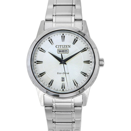 Citizen Eco-Drive rostfritt stål vit urtavla AW0100-86B herrklocka