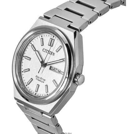 Citizen Zenshin Super Titanium Vit Urtavla Eco-Drive AW0130-85A 100M Herrklocka