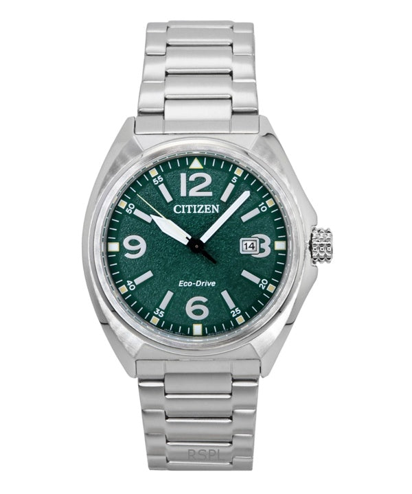 Citizen Eco-Drive rostfritt stål med grön urtavla AW1571-76X 100M herrklocka