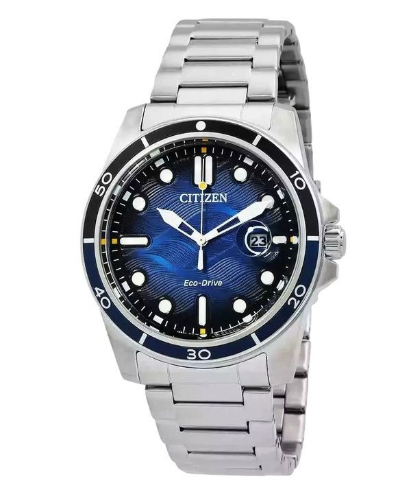 Citizen Marine rostfritt stål blå urtavla Eco-Drive AW1810-85L 100M herrklocka