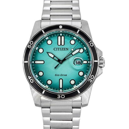 Citizen Marine Eco-Drive rostfritt stål turkos urtavla AW1816-89L 100M herrklocka